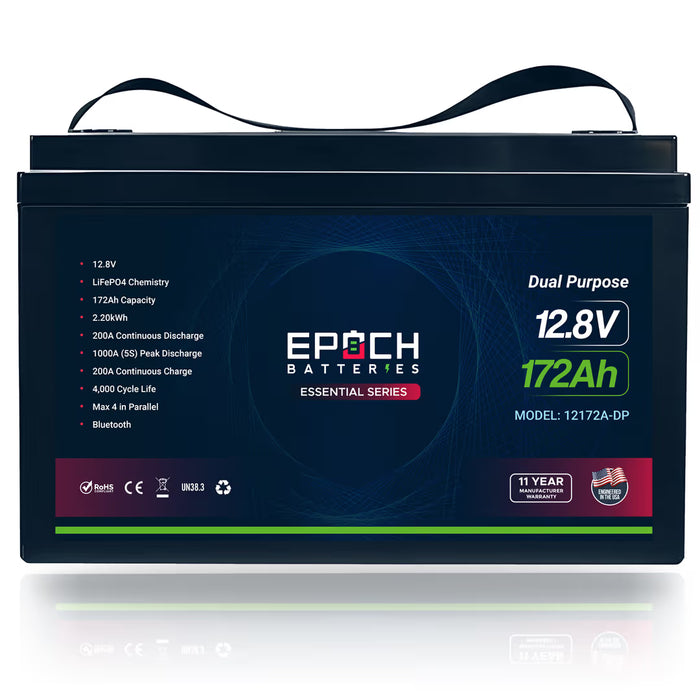 Epoch Batteries 12V 172Ah Cranking &  Deep Cycle (Dual Purpose) LiFePO4 Battery