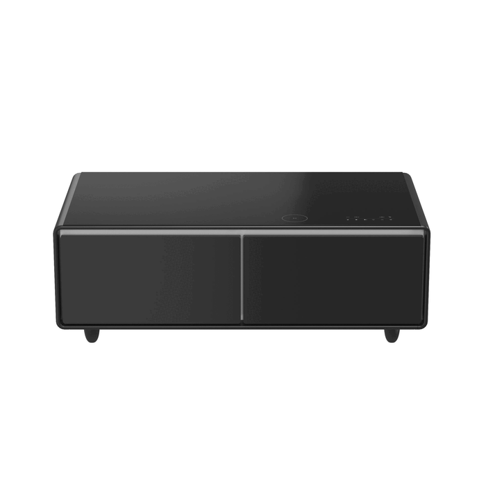 Forno Evoluto 51" Smart Coffee Table – Dual Fridge Drawers, Bluetooth 5.0 Audio, Wireless Charging & RGB Ambient Light - Black, White, Wood (FCTFR7006-51BLK)