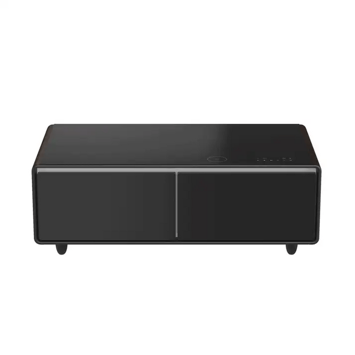 Forno Evoluto 51" Smart Coffee Table – Dual Fridge Drawers, Bluetooth 5.0 Audio, Wireless Charging & RGB Ambient Light - Black, White, Wood (FCTFR7006-51BLK)