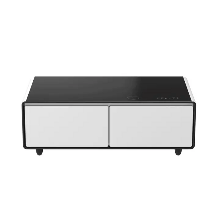 Forno Evoluto 51" Smart Coffee Table – Dual Fridge Drawers, Bluetooth 5.0 Audio, Wireless Charging & RGB Ambient Light - Black, White, Wood (FCTFR7006-51BLK)
