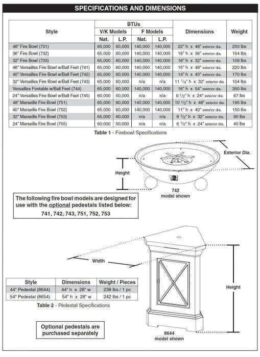 American Fyre Designs 48'' Fire Bowl Fire Pit