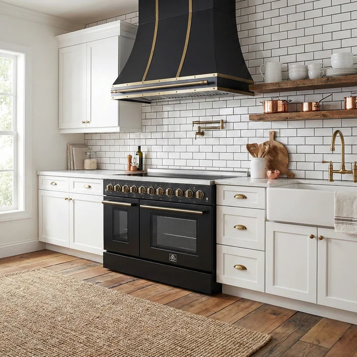 Forno Paolo 48" 6.7 cu. ft. Freestanding Electric Range with True Convection Oven in Stainless Steel (FFSEL6011-48)