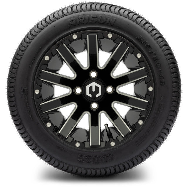 MODZ 12' Mauler Glossy Black - Tire and Wheel Combo
