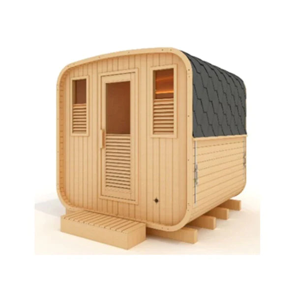 Golden Designs | Davos 4-6 Person Square Traditional Steam Sauna - Pacific Cedar