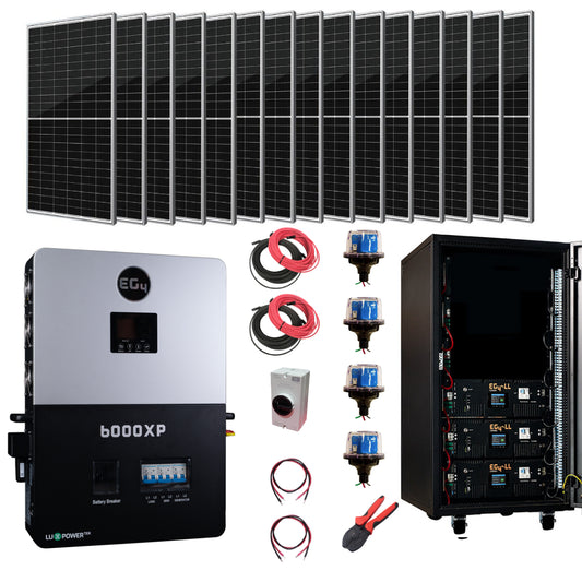 Complete Off-Grid Solar Kit EG4 6000XP | 8000W PV Input | 6000W Output | 48V 120/240V Split Phase + 6400 Watts of Solar PV