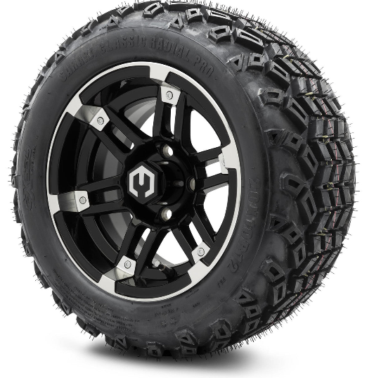 MODZ 12' Aftershock Machined Black - Tire and Wheel Combo