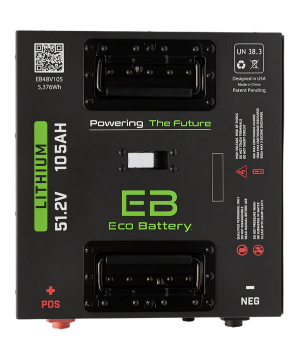 Eco Battery 51V 105Ah "Thru Hole" Lithium Bundle Kit with Charger & Optional 12V Converter