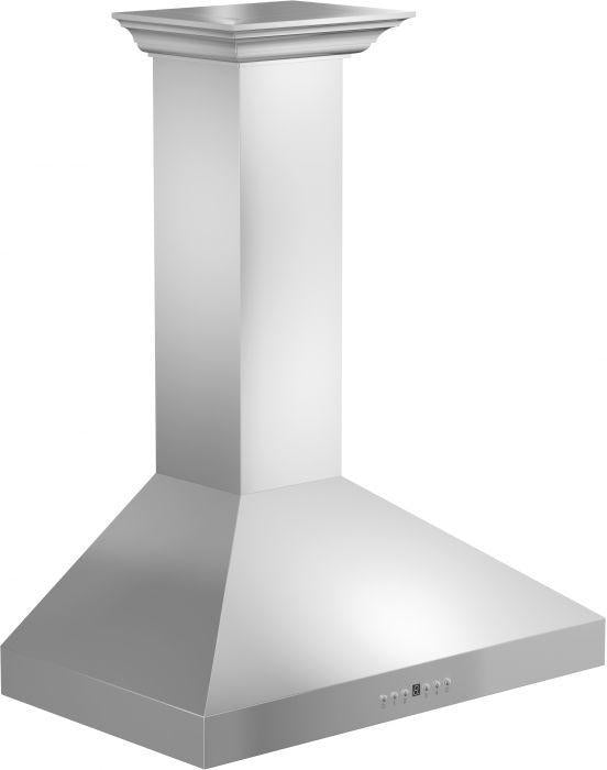 ZLINE 48 in. Convertible Vent Wall Mount Range Hood in Stainless Steel with Crown Molding (KL3CRN-48)