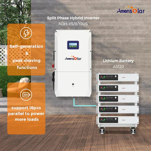 AmenSolar 10KW Split Phase Hybrid Solar Inverter (N3H-X10US)
