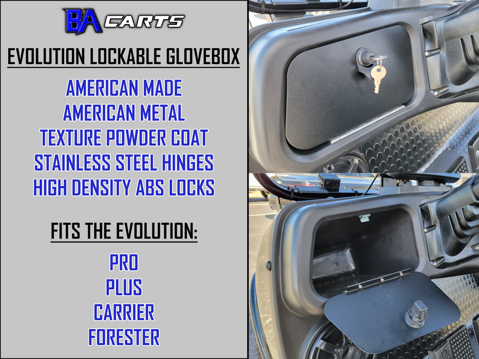 Evolution Golf Cart Lockable Glovebox Kit