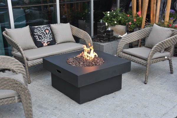 Modeno Branford Square Concrete Fire Pit Table OFG141BK