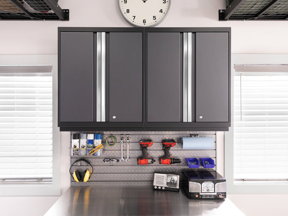 NewAge Pro Series 14 Piece Cabinet Set with Lockers, Base, Wall, Tool Drawer Cabinets and 56 in. Worktop