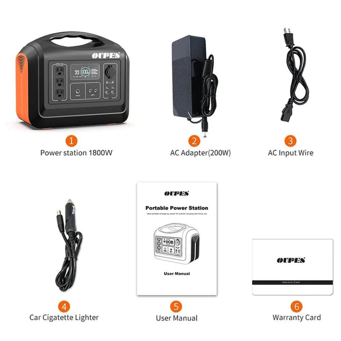 OUPES 1800 Portable Power Station | Free Charger Included | 1800W / 1488Wh