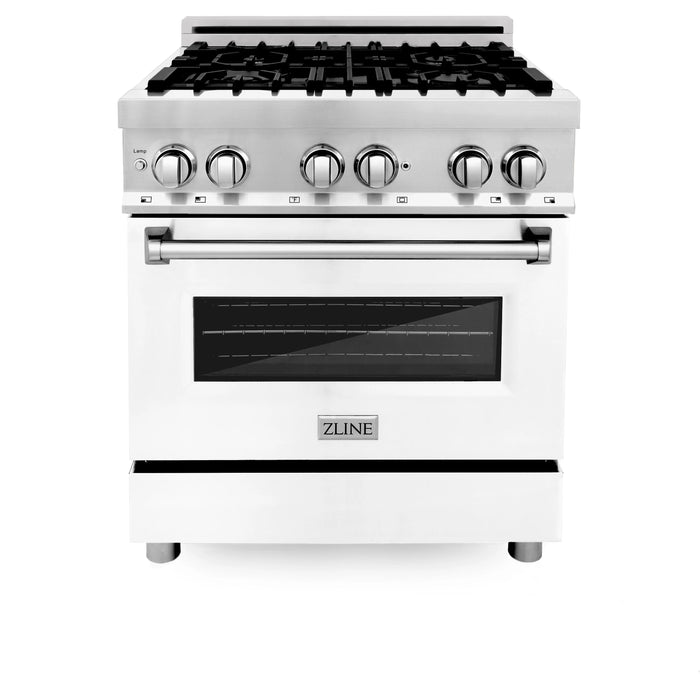 ZLINE Kitchen and Bath 30 in. Professional Gas Burner, Electric Oven Stainless Steel Range (RA30)