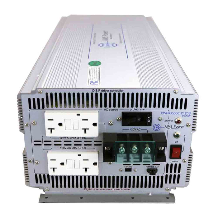 AIMS Power Pure Sine Inverter - 12 volt 50/60 hz Industrial - 5000 Watt