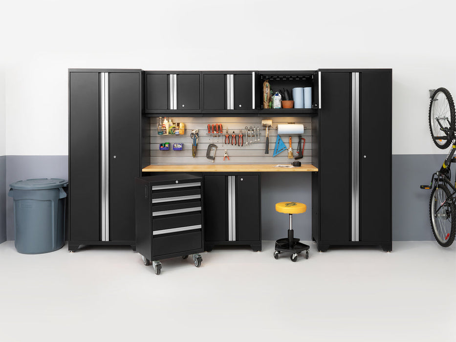 NewAge Bold Series 3 Piece Cabinet Set with Wall Cabinets and 72 in. Display Shelf