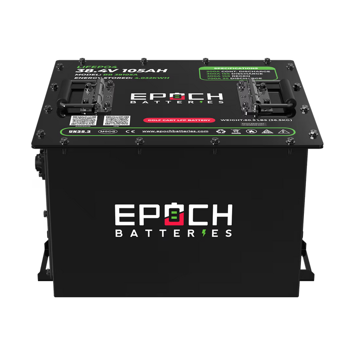 Epoch Batteries 36V 105Ah - LiMax Series - Lithium (LiFePO4) Golf Cart Battery - Complete Kit