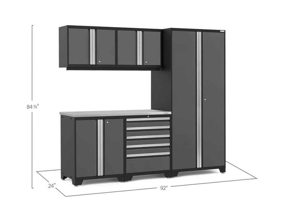 NewAge Pro Series 6 Piece Cabinet Set with Tool Drawer, Base, Wall Cabinet and Locker