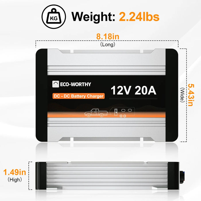 Eco-Worthy 12V 40A DC to DC Charger On-Board MPPT Battery Charger