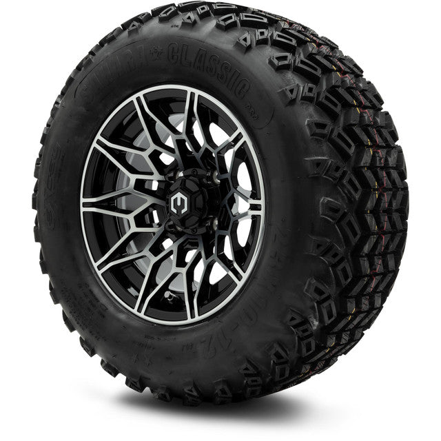 MODZ® 12" Galaxy Machined Black Wheels & Off-Road Tires Combo