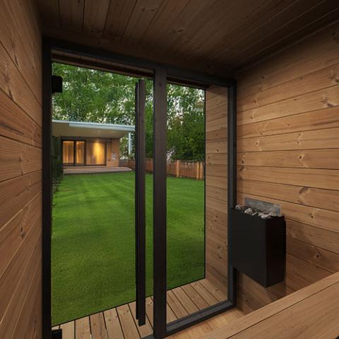 SaunaLife GL4 Outdoor Sauna Kit - Garden Luxury-Series Outdoor DIY Sauna Kit, Thermo-Spruce, up to 4 Persons