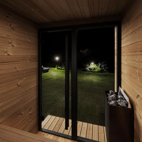 SaunaLife GL4 Outdoor Sauna Kit - Garden Luxury-Series Outdoor DIY Sauna Kit, Thermo-Spruce, up to 4 Persons