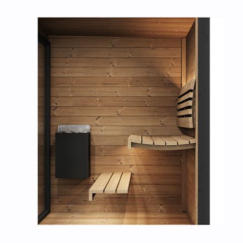 SaunaLife GL4 Outdoor Sauna Kit - Garden Luxury-Series Outdoor DIY Sauna Kit, Thermo-Spruce, up to 4 Persons