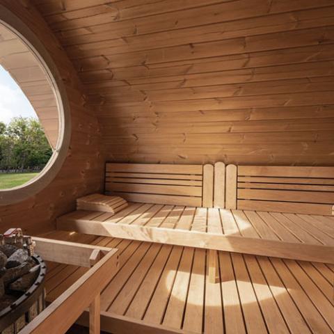 SaunaLife Model G11 Garden-Series Outdoor Home Sauna Kit -2 Room Sauna - Up to 8 Persons