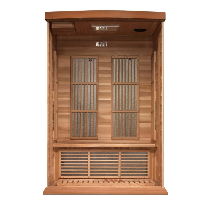 Maxxus Sauna 2-Person Near Zero EMF FAR Infrared Indoor Sauna - Canadian Red Cedar (MX-K206-01-ZF CED)