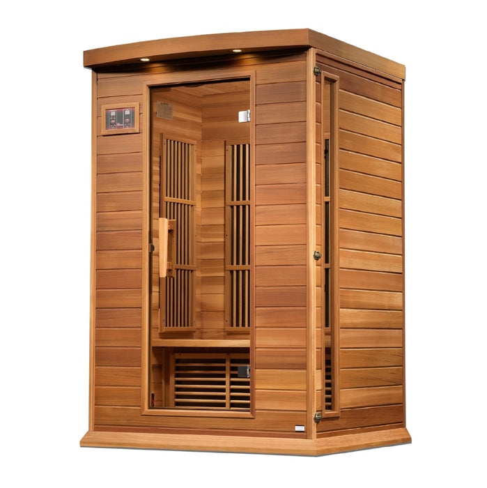 Maxxus Sauna 2-Person Near Zero EMF FAR Infrared Indoor Sauna - Canadian Red Cedar (MX-K206-01-ZF CED)