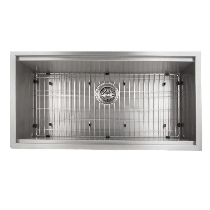 ZLINE 33 in. Garmisch Undermount Single Bowl Stainless Steel Kitchen Sink with Bottom Grid and Accessories (SLS-33)