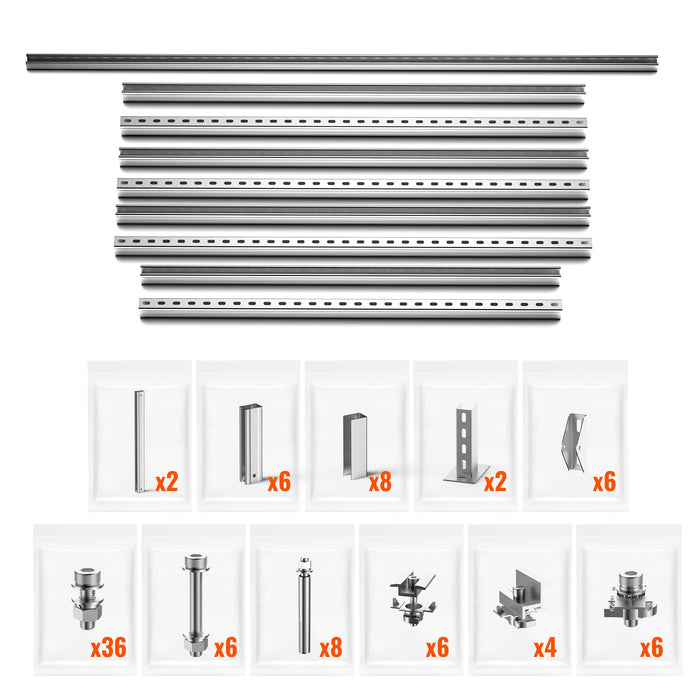 Rich Solar Ground Mount | Fit MEGA 200/MEGA 220/MEGA 250 | Adjustable, Easy-to-Install Brackets for 1-4 Panels (RS-GM02)