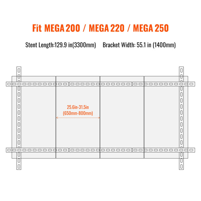 Rich Solar Ground Mount | Fit MEGA 200/MEGA 220/MEGA 250 | Adjustable, Easy-to-Install Brackets for 1-4 Panels (RS-GM02)