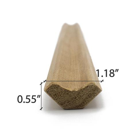 Prosaunas Thermo-Aspen 1x2 (14mm x 30mm) Inside Corner Trim SI Sauna Wood