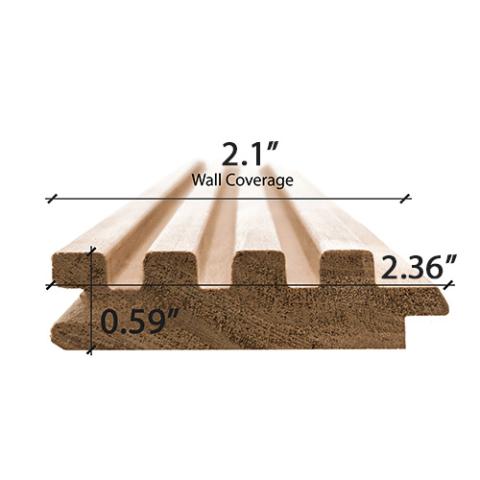 Prosaunas Thermo-Aspen Groove-S 1x3 (15mm x 60mm) T&G Sauna Wood