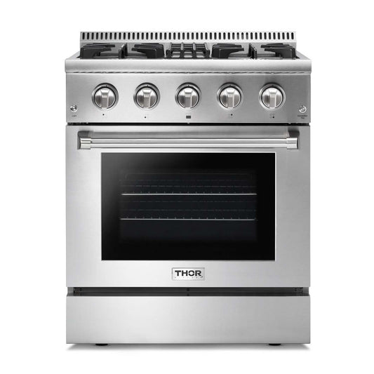 Thor Kitchen Professional 30 Inch Dual Fuel Gas Range in Stainless Steel - HRD3088U / HRD3088ULP