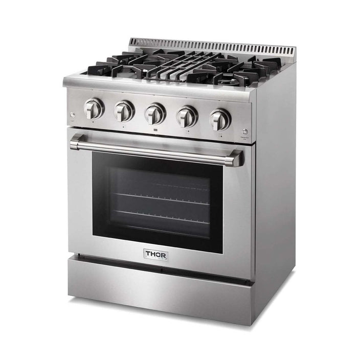 Thor Kitchen 30 in. Natural Gas Burner/Electric Oven Range in Stainless Steel, HRD3088U