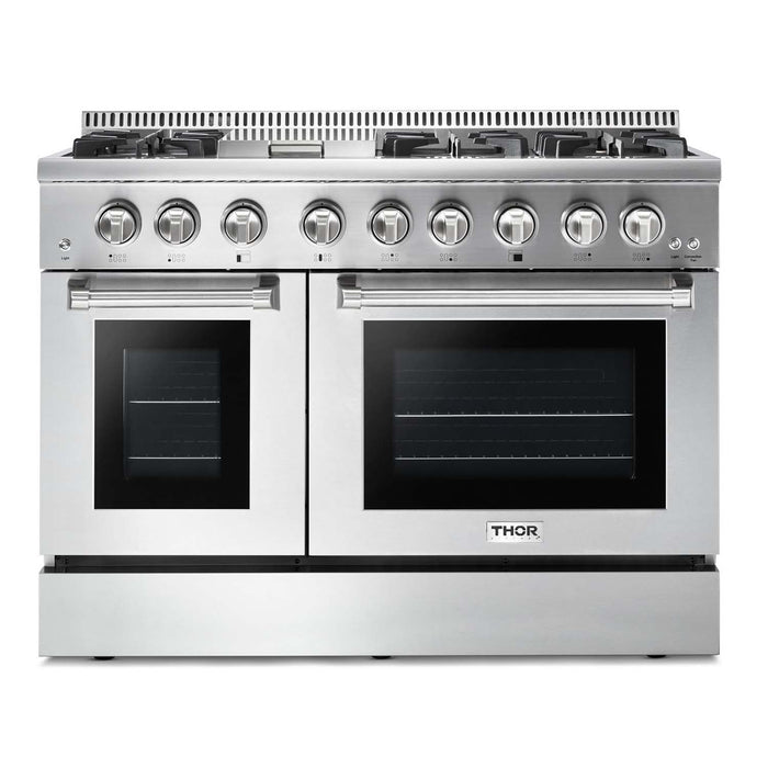 Thor Kitchen 48 Inch Professional Dual Fuel Range in Stainless Steel FRB, HRD4803U / HRD4803ULP