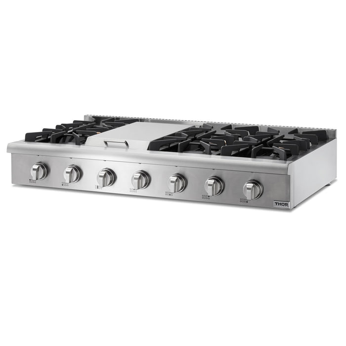 Thor Kitchen 48 Inch Professional Gas Range Top in Stainless Steel FRB, HRT4806U & HRT4806ULP