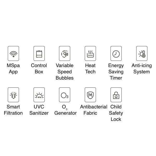 MSPA Frame Series – TRIBECA Luxury 2-6 Person Portable Backyard/Outdoor Hot Tub Spa w/ OLED Touch Screen, Anti-Icing System