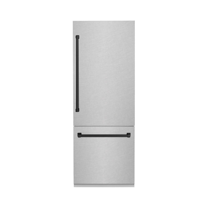 ZLINE Autograph Edition 30" 16.1 cu. ft. Built-In Bottom Freezer Refrigerator with Water Dispenser and Ice Maker - Stainless Steel, DuraSnow, Black, White and Accent Options