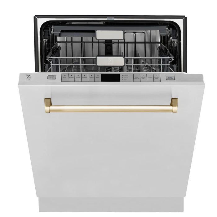 ZLINE Autograph Edition 24" Monument Series Dishwasher - 3rd Rack, Top Touch Control, Tall Tub in Stainless Steel with Accent Options