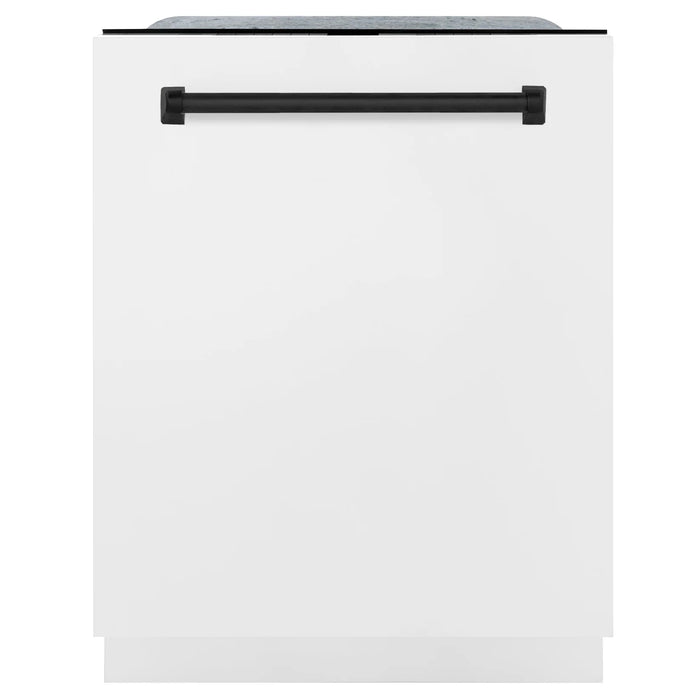 ZLINE Autograph Edition 24" Monument Series Dishwasher - 3rd Rack, Top Touch Control, Tall Tub in White Matte with Accent Options