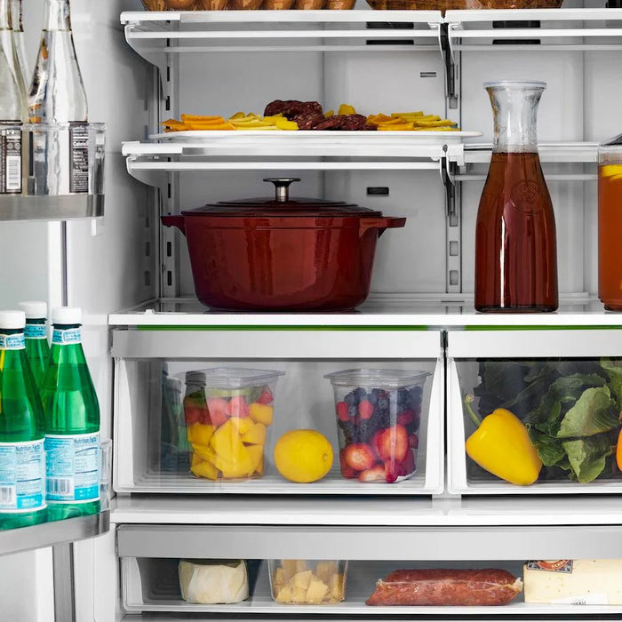 ZLINE Autograph Edition 36" 22.5 cu. ft. Counter-Depth French Door Refrigerator with Ice Maker in Stainless Steel with Modern / Traditional Handles Options