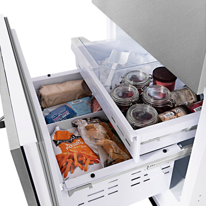 ZLINE Autograph Edition 30" 16.1 cu. ft. Built-In Bottom Freezer Refrigerator with Water Dispenser and Ice Maker - Stainless Steel, DuraSnow, Black, White and Accent Options