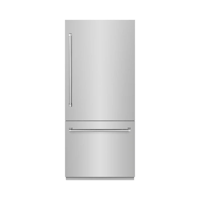 ZLINE Autograph Edition 36" 19.8 cu. ft. Built-In Bottom Freezer Refrigerator with Water Dispenser and Ice Maker with Graphite Gray Interior - Stainless Steel, White Matte, DuraSnow, and Accent Options
