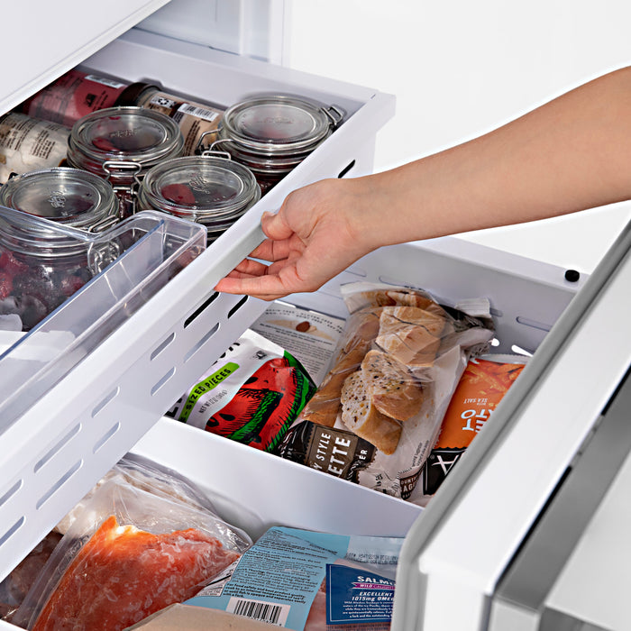 ZLINE Autograph Edition 30" 16.1 cu. ft. Panel Ready Built-in Bottom Freezer Refrigerator with Water Dispenser and Ice Maker with Bright White Interior and Accent Options