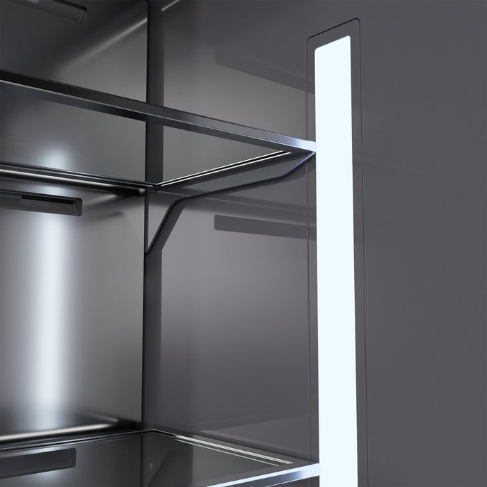 ZLINE Autograph Edition 36" 19.8 cu. ft. Built-In Bottom Freezer Refrigerator with Water Dispenser and Ice Maker with Graphite Gray Interior - Stainless Steel, White Matte, DuraSnow, and Accent Options