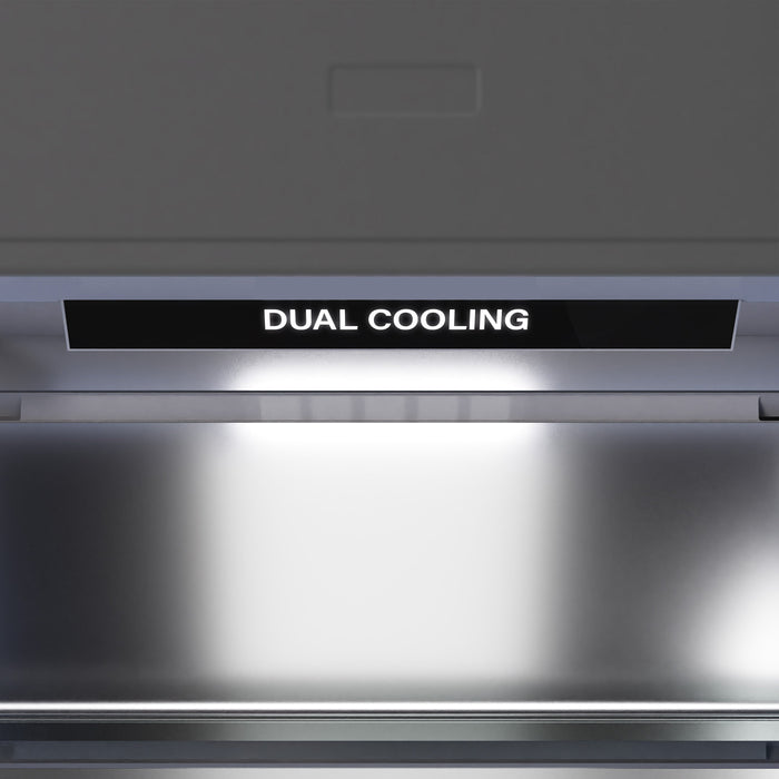 ZLINE Autograph Edition 36" 19.8 cu. ft. Built-In Bottom Freezer Refrigerator with Water Dispenser and Ice Maker with Graphite Gray Interior - Stainless Steel, White Matte, DuraSnow, and Accent Options