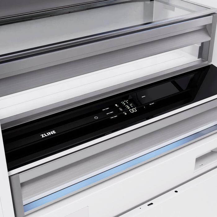 ZLINE Autograph Edition 36" 19.8 cu. ft. Built-In Bottom Freezer Refrigerator with Water Dispenser and Ice Maker - Stainless Steel, White Matte, DuraSnow, and Accent Options